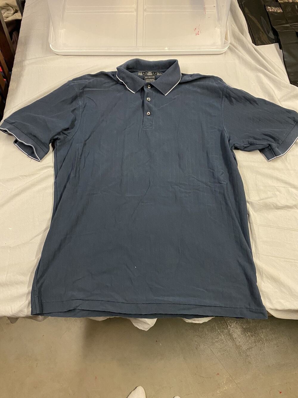 Nike Golf Polo Large Blue Standard Dri Fit Shirt Athletic Golfing